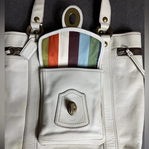 Coach Legacy 65th Anniversary Gigi Tote White Leather Shoulder Bag | 10650 - Picture 8 of 16